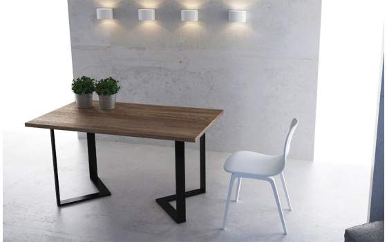 Mesa Comedor Estilo Industrial Acero Madera Serie Arisats