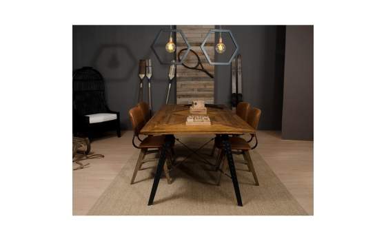 Mesa Comedor Estilo Industrial Madera Forja Serie Atlanta