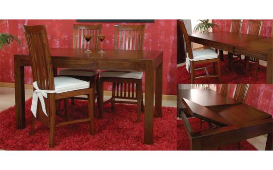 Mesa Comedor Extensible 2 Tamaños con Guias Estilo Colonial Blau