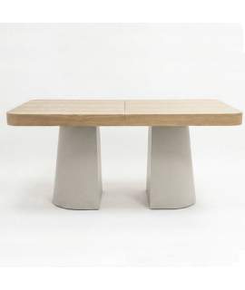 Mesa Comedor Extensible Actual Madera y Metal - Serie Aguade