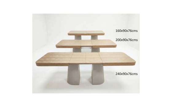 Mesa Comedor Extensible Actual Madera y Metal - Serie Aguade