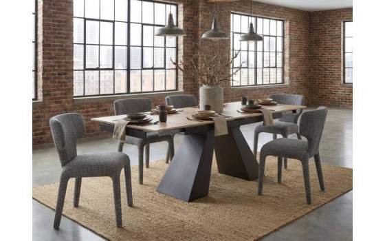 Mesa Comedor Extensible de 160 a 240 Metal y Porcelanico Aguade