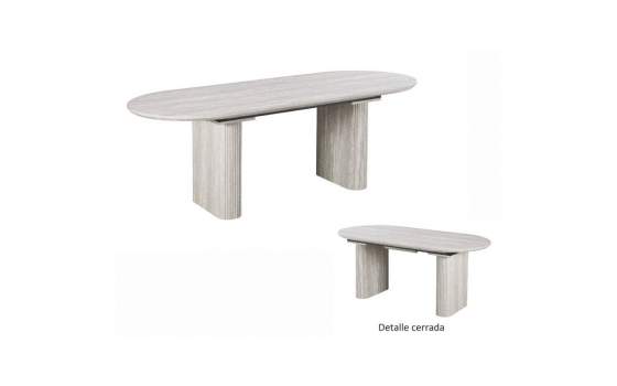 Mesa Comedor Extensible de 180 a 220 Blanco Aguas - Aguade