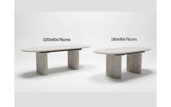 Mesa Comedor Extensible de 180 a 220 Blanco Aguas - Aguade