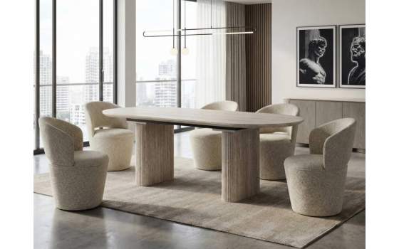 Mesa Comedor Extensible de 180 a 220 Blanco Aguas - Aguade
