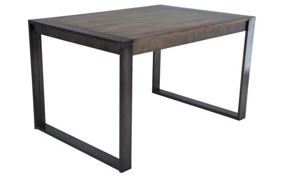 Mesa estilo industrial de madera y forja extensible Mesa estilo industrial de madera y forja extensible