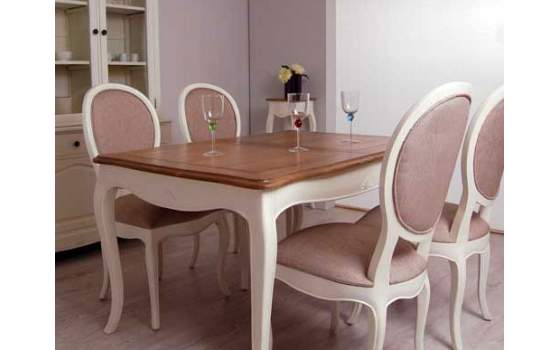 Mesa Comedor Extensible Bicolor Estilo Vintage Paris