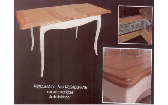Mesa Comedor Extensible Bicolor Estilo Vintage Paris