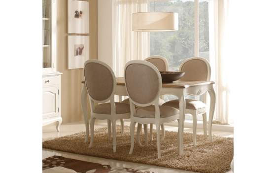 Mesa Comedor Extensible Bicolor Estilo Vintage Paris