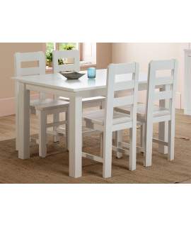 Mesa Comedor Extensible Pino Macizo Blanco Serie Aranys