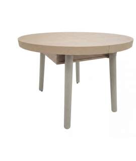 Mesa Comedor Extensible Redonda Madera y Metal - Serie Aguade