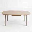 Mesa Comedor Extensible Redonda Madera y Metal - Serie Aguade