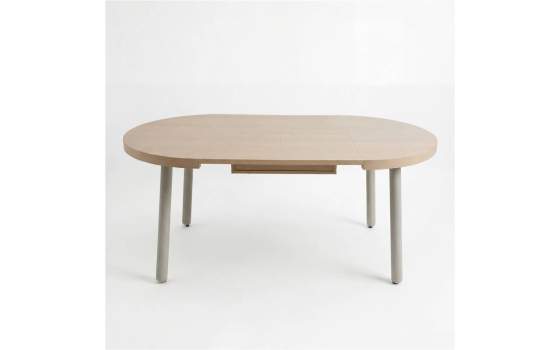 Mesa Comedor Extensible Redonda Madera y Metal - Serie Aguade