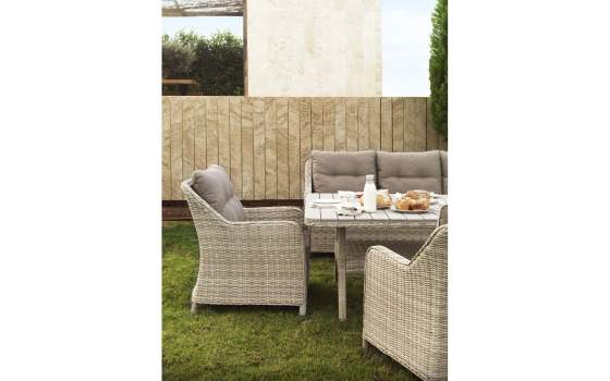 Mesa Comedor Exteriores Rattan Sintetico y Aluminio Serie Wick