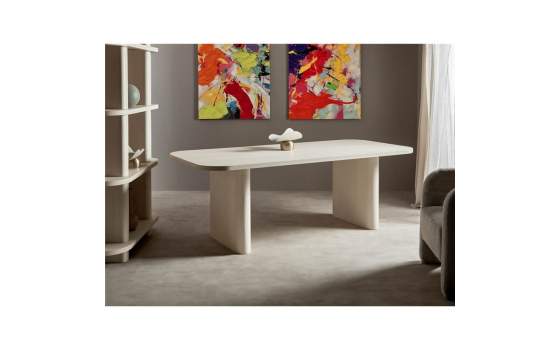 Mesa Comedor Grande 220 cm Color Crema Serie Avio
