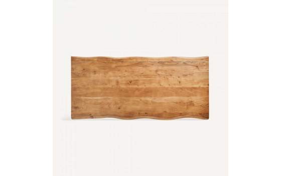 Mesa Comedor Grande Bicolor Pata Redonda Negra Serie Zenica