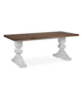 Mesa Comedor Grande Blanco Nogal Provenzal Serie Everest