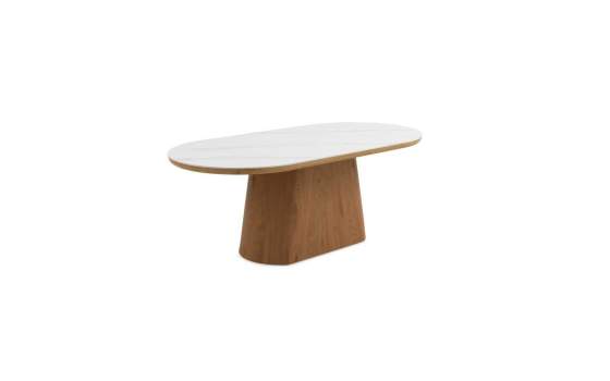 Mesa Comedor Grande Oval Diseño Actual Serie Aldegati