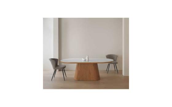 Mesa Comedor Grande Oval Diseño Actual Serie Aldegati