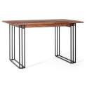Mesa Comedor Industrial Acero Madera Palisandro Serie Ariost