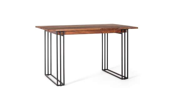Mesa Comedor Industrial Acero Madera Palisandro Serie Ariost