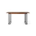 Mesa Comedor Industrial Acero Madera Palisandro Serie Ariost