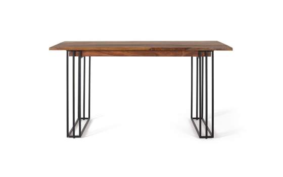 Mesa Comedor Industrial Acero Madera Palisandro Serie Ariost
