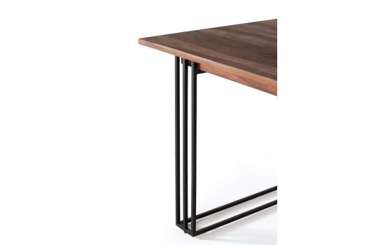 Mesa Comedor Industrial Acero Madera Palisandro Serie Ariost