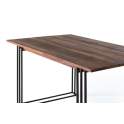 Mesa Comedor Industrial Acero Madera Palisandro Serie Ariost