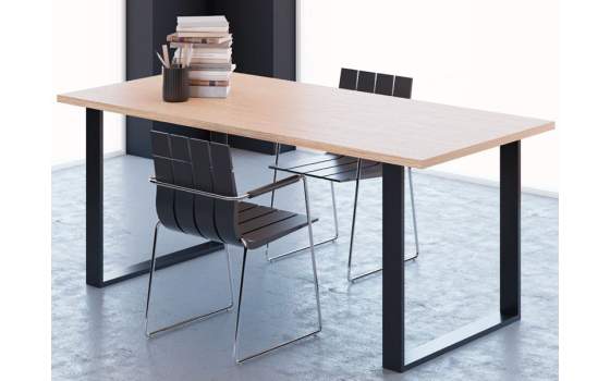 Mesa Comedor Industrial Cuadro Acero y Madera Arisats