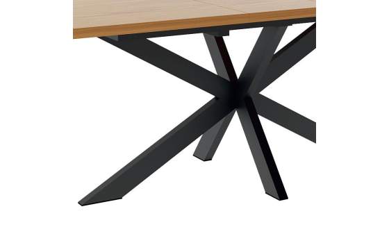 Mesa Comedor Industrial Extensible Madera Miel Serie Anube