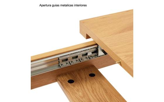 Mesa Comedor Industrial Extensible Madera Miel Serie Anube