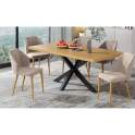 Mesa Comedor Industrial Extensible Madera Miel Serie Anube