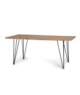 Mesa Comedor Industrial Madera Acacia y Metal 200 cm Davin