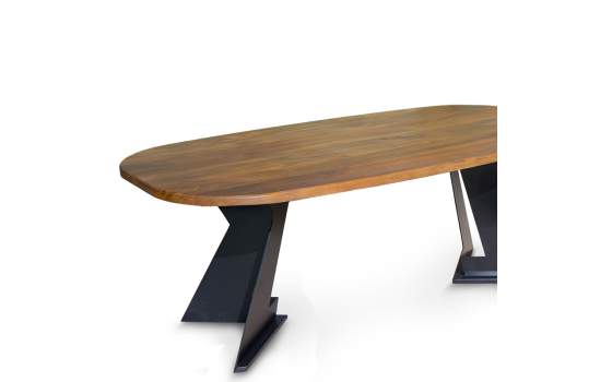 Mesa Comedor Industrial Madera Acero 200 X 100 Alkizat