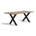Mesa Comedor Industrial Madera Forja 4 Tamaños Serie Subaya