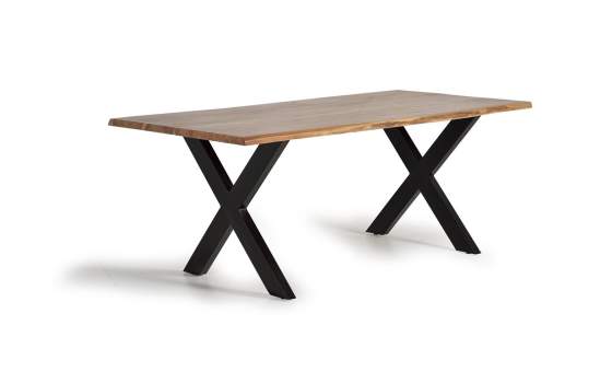 Mesa Comedor Industrial Madera Forja 4 Tamaños Serie Subaya