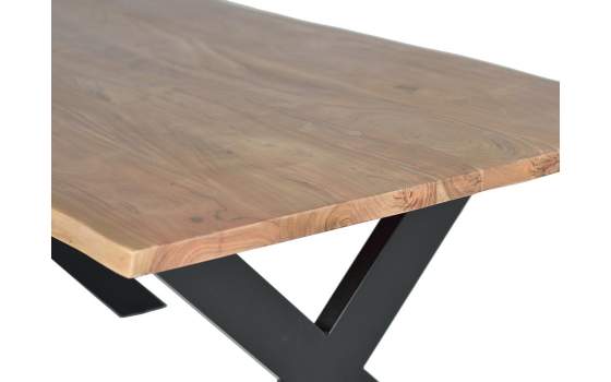 Mesa Comedor Industrial Madera Forja 4 Tamaños Serie Subaya