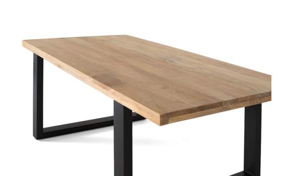 Mesa Comedor Industrial Madera Natural Patas Hierro Alquezar