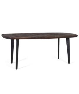 Mesa Comedor Industrial Madera Nogal Hierro 200 cm Alquezar
