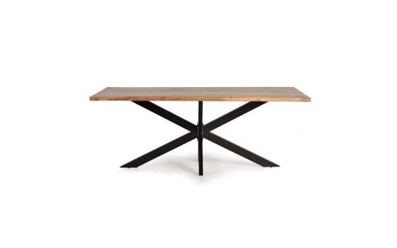 Mesa Comedor Industrial Patas Acero y Tapa Madera - Akarias