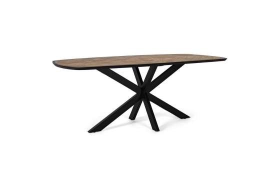 Mesa Comedor Industrial Tapa Madera Nogal Patas Hierro Alquezar