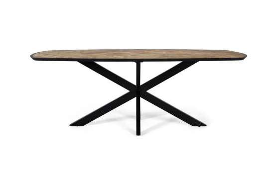 Mesa Comedor Industrial Tapa Madera Nogal Patas Hierro Alquezar