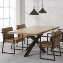 Mesa Comedor Madera Acacia Hierro 2 Tamaños Averrada