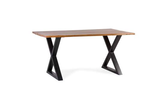 Mesa Comedor Madera Acacia Miel Pie Metal Serie Ontario Mesa Comedor Madera Acacia Miel Pie Metal Serie Ontario