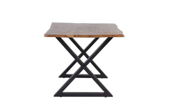 Mesa Comedor Madera Acacia Miel Pie Metal Serie Ontario Mesa Comedor Madera Acacia Miel Pie Metal Serie Ontario
