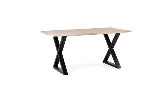 Mesa Comedor Madera Acacia Natural Pie Metal Serie Ontario Mesa Comedor Madera Acacia Natural Pie Metal Serie Ontario