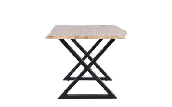 Mesa Comedor Madera Acacia Natural Pie Metal Serie Ontario Mesa Comedor Madera Acacia Natural Pie Metal Serie Ontario