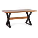 Mesa Comedor Madera Acacia Pie Cruz Metal Serie Ontario