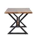 Mesa Comedor Madera Acacia Pie Cruz Metal Serie Ontario